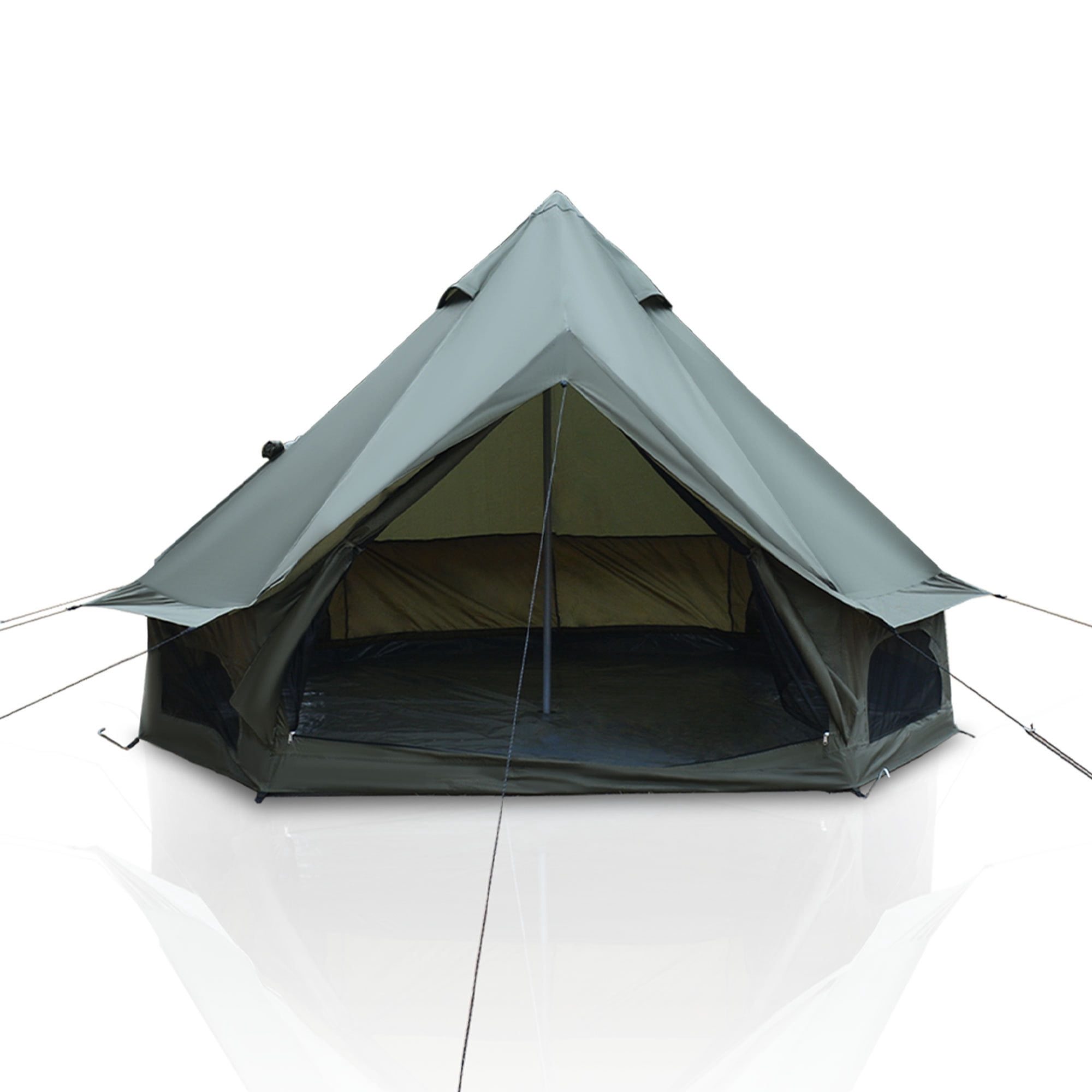 Leumius Bell Tent, Waterproof Glamping Yurt Tent with Stove Jack, 4 People Family Camping Tent for Outdoor Parties Camping Hiking Travel Green