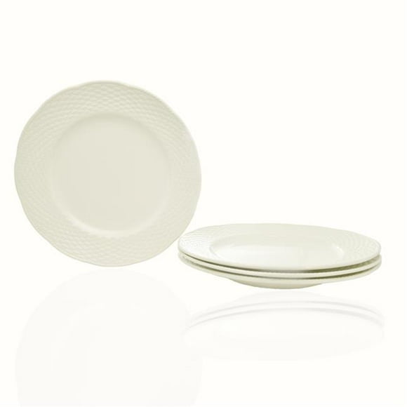 Red Vanilla FC900-402 8.5 in. Nantucket White Salad Plates - Set of 4