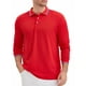 thumbnail image 4 of Camisa polo de golf de negocios de manga larga de ajuste regular para hombres en color sólido XL roja, 4 of 6