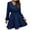 Blue, variant on Fashion Lindreshi Fall Dresses for Teens with Long Sleeves Fashion Women's Bandage Casual Long Sleeve Dress V-Neck Ladies Solid Dresses
