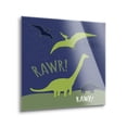 thumbnail image 2 of Rawr! Dinosaurs Blue Geometric 24 x 24 Glass Wall Hanging Sign, 2 of 4