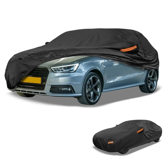 Unique Bargains Universal Car Cover Waterproof Black 177.17"x70.87"x49.21"