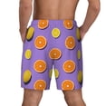 thumbnail image 2 of Lsque Mens Swim Trunks Yellow Lemon And Orange Pattern - Bathing Suit Compression Liner - Beach Swim Shorts Swimwear - (S-3XL) - Stretch Quick Dry -Large, 2 of 9
