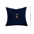 thumbnail image 4 of MYUNNIL Embroidered Bear Throw Pillow Cover, 18 x 18" Soft Cute Bear Pattern Decorative Cushion Cover with Hidden Zipper, Durable Vintage Home Decorationn for Sofa Bedroom, Blue, 4 of 5
