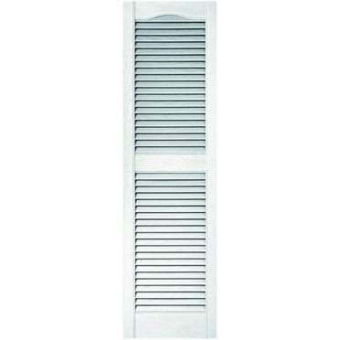 Ekena Millwork 15 in. Vinyl Louvered Shutters in White - Set of 2 14.5 in. W x 1 in. D x 51.75 in. H 5.6 lbs.