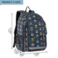 thumbnail image 2 of FORMRS Kids Backpack for School Unisex 17" Casual Bookbag Travel Daypack with Compartment Pockets, Navy Blue Cartoon Robot Pattern, 2 of 7
