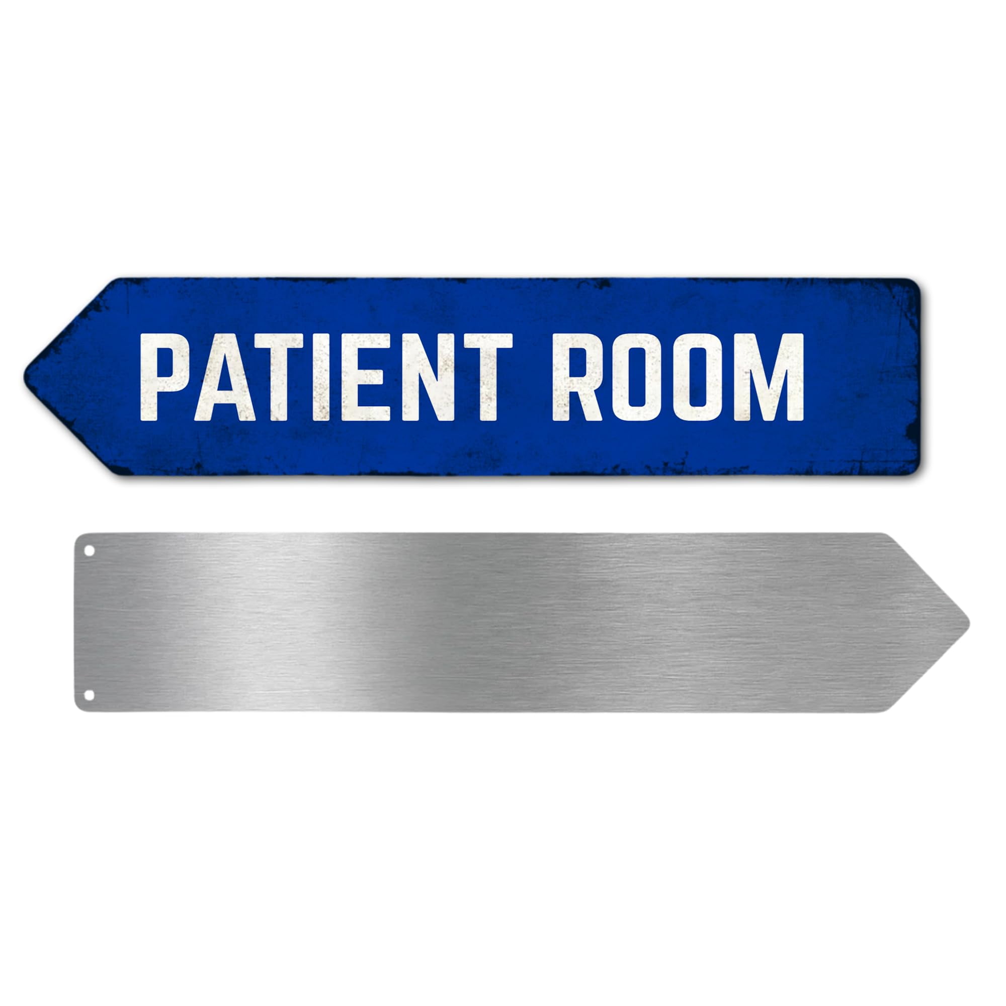 Patient Room Metal Sign by DC | Arrow Metal Directional Signage for Indoor & Outdoor | 3x12 Rust-Free Aluminum Sign | Hospital Signage UV Protected Road LEFT Arrow Sign | Made in USA