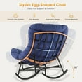 thumbnail image 4 of Papasan Rocking Chair with Foot Rest, Papasan Chair with Thick Removable Cushion and Metal Frame, Lounge Chairs and PE Rattan Rocker for Patio, Garden, Lawn, Living Room, 4 of 7