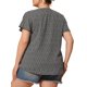 thumbnail image 4 of Women's Plus Size Shirt Flare Short Sleeve Leaves Button Down Collar Chiffon Blouse Black 2X, 4 of 6