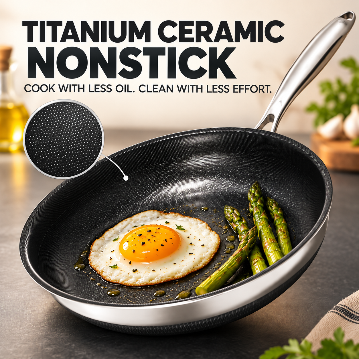 Kitexpert 10 in Titanium Ceramic Nonstick Frying Pan with Lid photo 6