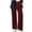 Wine, variant on ABATAB Velvet Pants for Women Loose Drawstring Wide Leg Gym Pants Casual Straight Leg Office Velour Long Trousers with Pockets