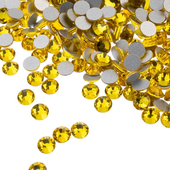Crystal Lane DIY 1440pcs SS16 (4mm) Citrine | Glass Round Flat Back Rhinestones