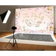 thumbnail image 3 of Let's Partea Tea Party Decoration Backdrop Teapot Teacups High Tea Themed Backdrop Bridal Shower Birthday Tea Party Engagement Bachelorette Baby Shower Party Supplies Photo Studio Prop Decor 7X5FT, 3 of 5