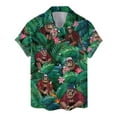 thumbnail image 4 of Bigfoot Men's Hawaiian Shirts Button Down Short Sleeve Shirt Funny Bigfoot Surfing Tropical Riding Waves Hawaii Shirt, 4 of 7