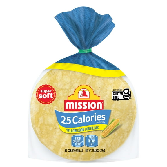 Mission 25 Calories Yellow Corn Tortillas, 30 Count