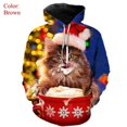 thumbnail image 4 of Sudadera con capucha navideña para hombre, con estampado 3D, informal, de gran tamaño, con estampado de gato y animales bonitos, ropa navideña divertida, 4 of 5