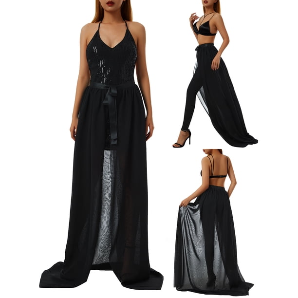 TRKIYQC Falda Larga Negra para Mujer, Adultos Color Sólido Cintura Alta Falda con Tiras Vestido de Noche para Primavera Verano Fiesta en la Playa TRKIYQC perder