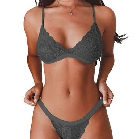 

Sherrylily Women Fashion Two Pieces Lace Lingerie Underwear Bralette Bra and Panties Set