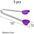 thumbnail image 2 of Juego de 5 mini pinzas para hielo de acero inoxidable con agarre de silicona antideslizante para lenguas de cocina, carpetas de alimentos y pinzas para hielo Little Love., 2 of 5