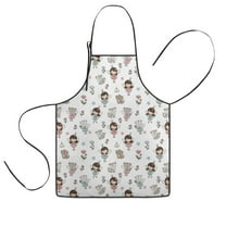 Fairy Princess Animal Pattern Kids Aprons for Girls and Boys,Adjustable Neck Strap Toddler Aprons for Kids Cooking Baking,23.6"x19"