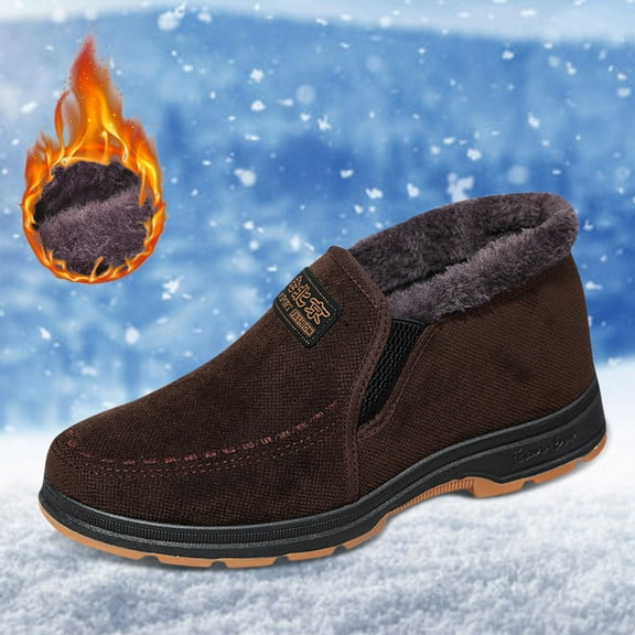 Akiihool Snow Boots for Men Fashion Anti-Slip Outdoor Sneakers Snow Footwear for Male Climbing (A,10.5)