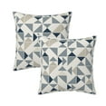thumbnail image 1 of Housses de Coussin Décoratives en Velours Lot de 2, Housse de Coussin Carrée Douce avec Fermeture Éclair Invisible Couleurs Triangle Impression Mosaïque Moderne, 18"x18 Pouces, 1 of 6