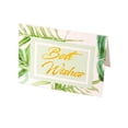 thumbnail image 1 of Paquete de 100 tarjetas de agradecimiento de verano, tarjetas de agradecimiento de hojas de palma tropicales a granel con sobres adhesivos, saludo de agradecimiento de lámina dorada, 1 of 5