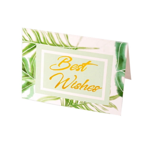 Paquete de 100 tarjetas de agradecimiento de verano, tarjetas de agradecimiento de hojas de palma tropicales a granel con sobres adhesivos, saludo de agradecimiento de lámina dorada