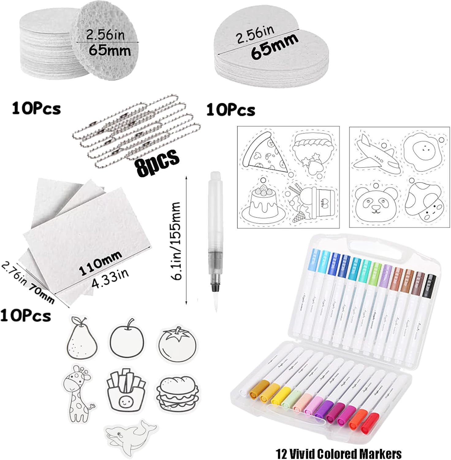 Magic Puffy Paint, 3D Drawing Magic Canvas Sponge, Puffy Popcorn Drawing Texture Painting Kit, DIY Bubble Drawing Pens Art Supplies (10 PCS-B)