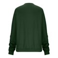thumbnail image 4 of Scyoekwg Solid Color Sweatshirt for Womens Fashion Round Neck Basic Long Sleeve Tops Casual Comfy Lightweight Sweatshirt Ladies Sweatshirts Army Green XL, 4 of 5