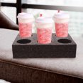 thumbnail image 1 of Phenofice 2Pcs Anti Spill Cup Holder Beverage Packing Rack Black Wool Simple Design, 1 of 8