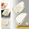 thumbnail image 2 of for Buick Key Fob Cover with Fashionable Zirconia Wristlet KeyChain, Enchanting Diamond Patterns Soft Case for Avenir Denali Sierra (6 Buttons), 2 of 7