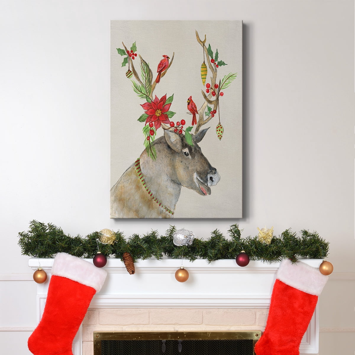 Playful Reindeer I- Gallery Wrapped Canvas