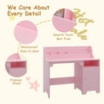 thumbnail image 4 of Kids Desk and Chair Set with Hutch, Storage Cabinet, Kids Study Desk Set With Bookcase, 4 of 7