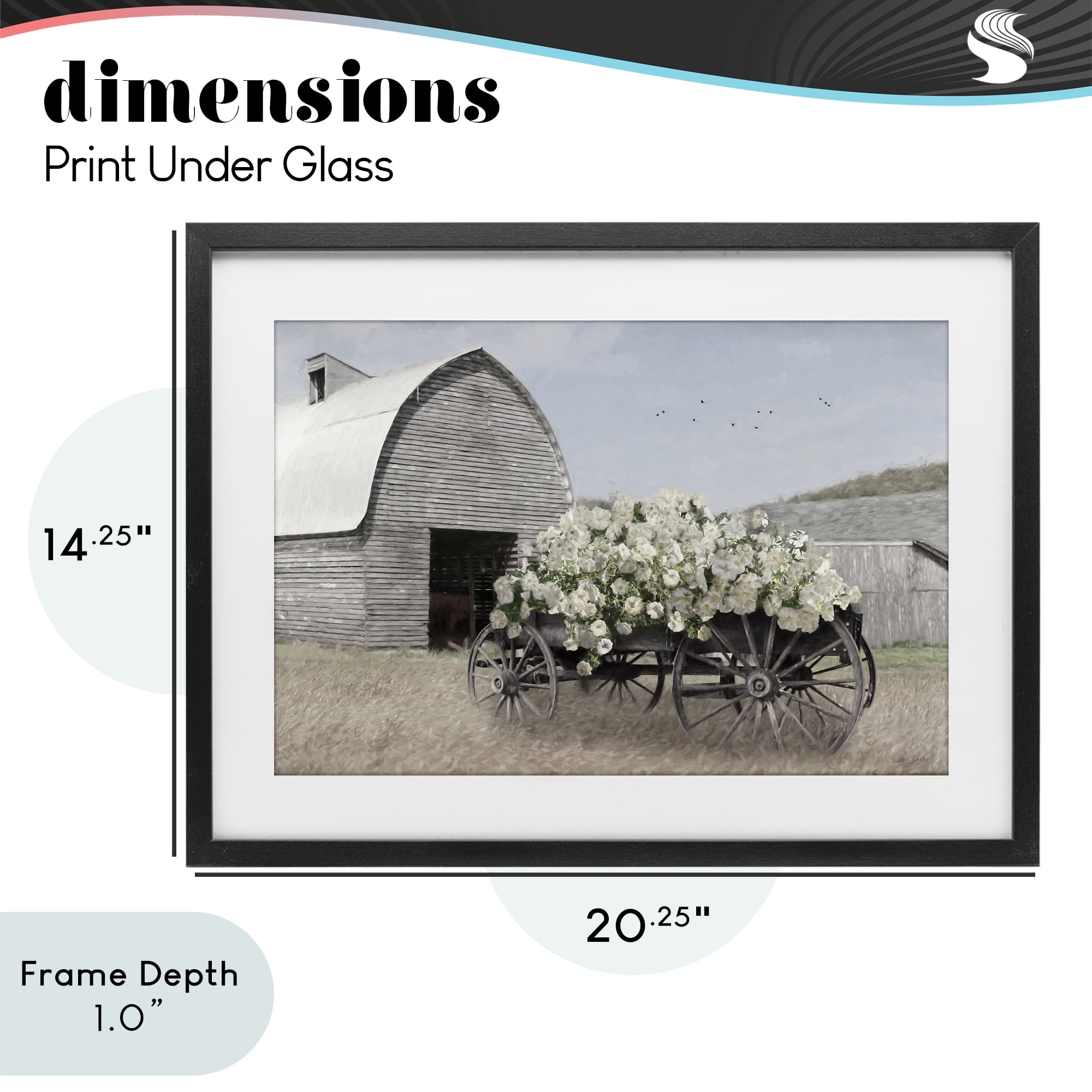Stupell Industries Wagon Full of Sunshine Black Framed Print Under Glass, design by Lori Deiter