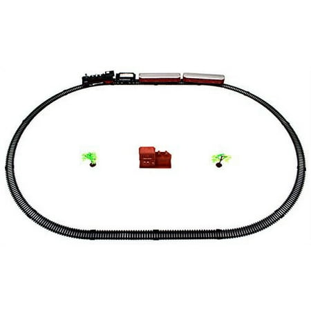 Velocity Toys Ready to Play Classical Rail King (21 Pieces) Battery Powered Model Train Set