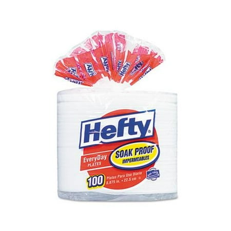 Hefty Soak Proof Tableware, Foam Plates, 8-7/8" Dia PACD28100
