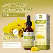 Mullein Drops for Lungs, Lung Detox & Cleanse, 420,000mg Mullein Leaf Extract Tincture, for Respiratory, Immune, 30 Servings