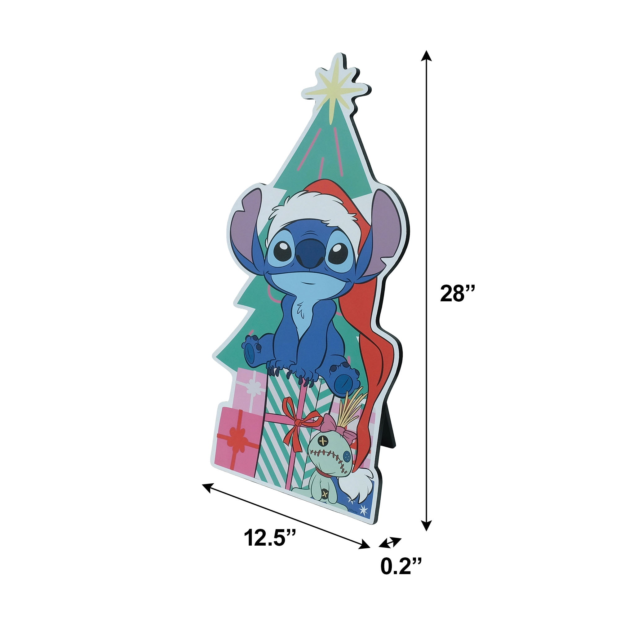 Disney Stitch Christmas MDF Greeter – 28 Inch Holiday Décor
