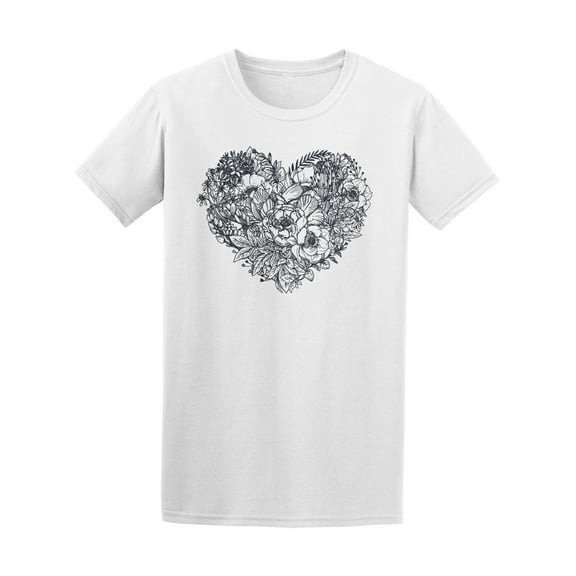 Floral Heart Bouquet Doodle Men's Tee - Image by Shutterstock