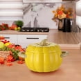 thumbnail image 6 of Yika Halloween Decorations Halloween Ceramic Soup Pot With Lid Pumpkin Double Ear Soup Bowl, 6 of 8