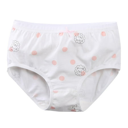 ZACPNCV Girls Breathable Cotton Brief Kawaii Schoolgirl Panties Anime Underwear Cute Panty Brief Medium Waist Underpants White 7-8 Years