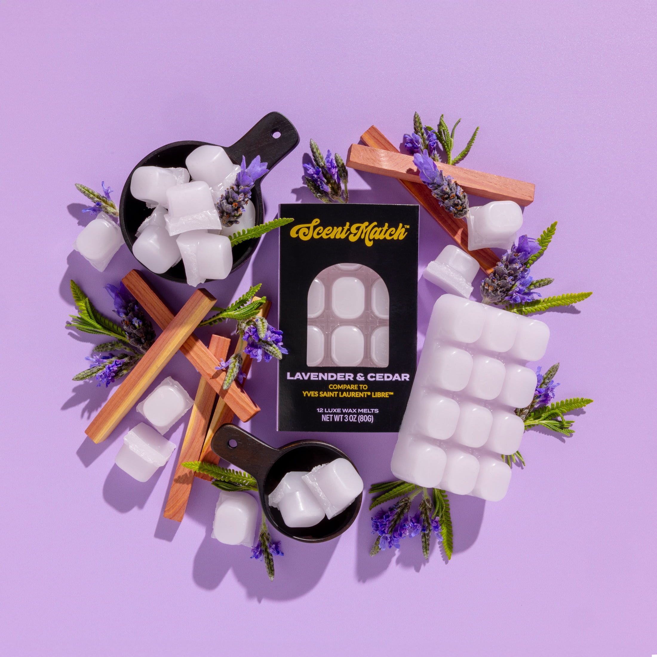 (3 pack) IllumiScents ScentMatch 3 oz Wax Melts Lavender & Cedar (compare to: Yves Saint Laurent - Libre)