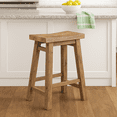 thumbnail image 4 of Ergode 24" Sonoma Saddle Stool - Rustic Solid Rubberwood Counter Height Stool with Wide Curved Seat and Footrests - Barnwood, 4 of 7