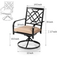 thumbnail image 2 of SUNCROWN Outdoor Dining Swivel Black Wrought IronChairs with Cushions Patio Metal  Rocker Chairs  (Set of 2 ), 2 of 8