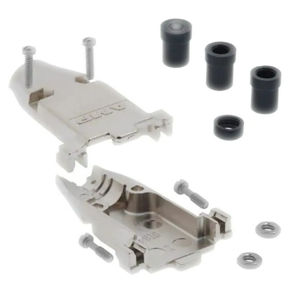 748676-1 Backshell Connector Silver 9 Position Two Piece 180° Shielded