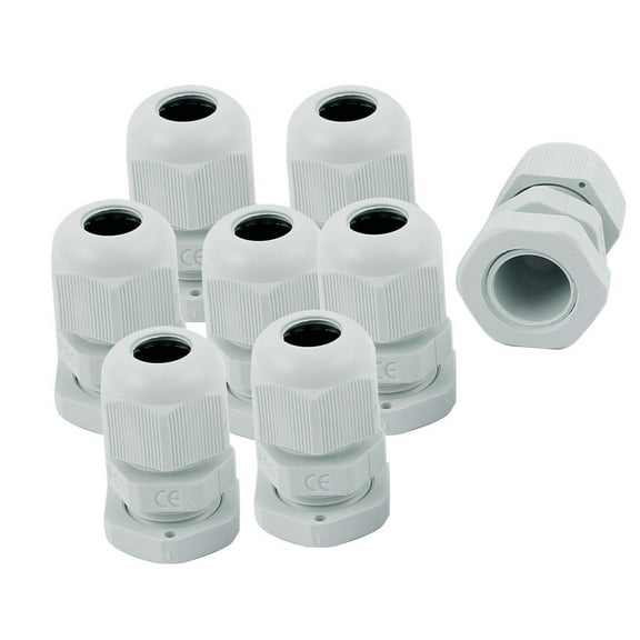 8Pcs PG9 Waterproof Cable Gland Fixing Connector Joints Fastener White