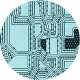 thumbnail image 1 of Ahgly Company Indoor Round Patterned Electric Blue Area Rugs, 7' Round, 1 of 6