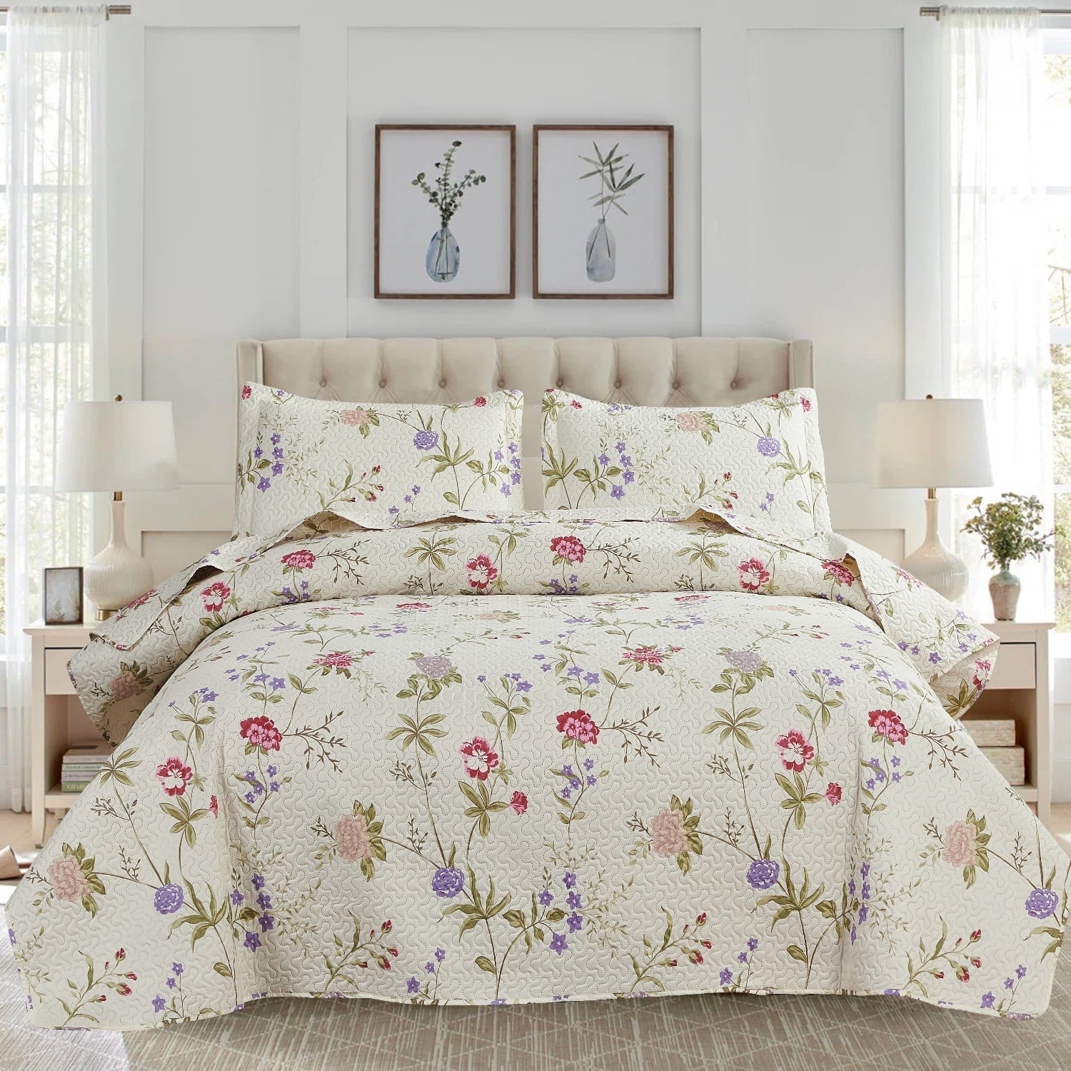 Bear Denali Set Biancheria Da Letto Queen – Trapunta Montagna E Foresta Con 2 Federe, 228x228 Cm, Poliestere