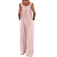 thumbnail image 3 of Enwejyy Women's Summer One-Piece Wide Pant Solid Color Button Spaghetti Strap Casual Jumpsuit, 3 of 3